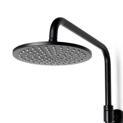 Fortifura Calvi Regendoucheset - thermostatisch - 25cm hoofddouche - metalen slang - staafhanddouche - mat zwart