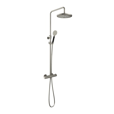Hotbath Cobber X SDS9 ensemble de douche pluie thermostatique avec douche de tête ronde 30cm douchette ronde nickel brossé