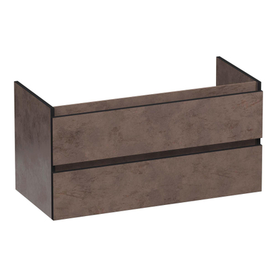 BRAUER Joy Edge wastafelonderkast 100 2 softclose lades - greeploos - 1 sifon uitsparing - Erosion