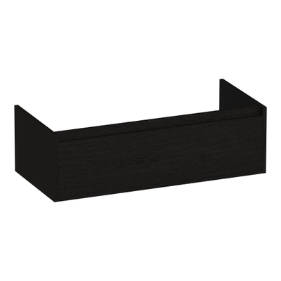 BRAUER Hope meuble sous-lavabo - 99x30x45.5cm - 1 tiroir softclose sans poignée - 1 découpe pour siphon - Timber Black