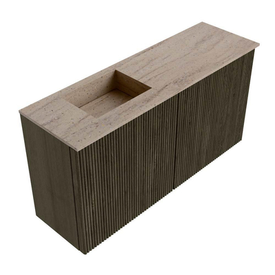 Mondiaz JOYA-DLUX 80cm toiletmeubel - kleur Shadow - Wastafel FAYE positie Links Zonder kraangat kleur Saba.