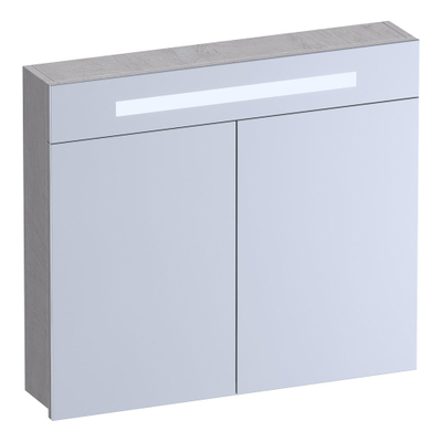 Miroir Armoire BRAUER Promise - 80x70x15cm - avec éclairage 2 portes miroir Forest Seashell