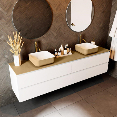 Mondiaz TOP 46 Topblad - 200x46x0.9cm - geschikt voor afdekplaat - Solid surface - Oro