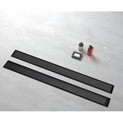 FugaFlow Eccelente Caniveau de douche Anta - 80cm - grille fermée - bride de sol - noir mat
