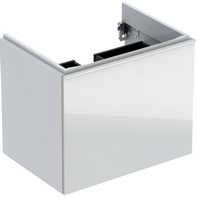 Geberit Acanto wastafelonderkast 1 lade front glas 64cm glans wit