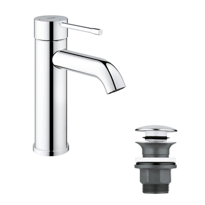 GROHE Essence New Robinet de lavabo à poser - bec 11,6cm - taille S - vidage push-open - chromé