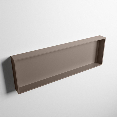 Mondiaz Easy nis 29.5x89.5x8cm voor Inbouw/opbouw 1 open vak Solid surface Smoke/Smoke