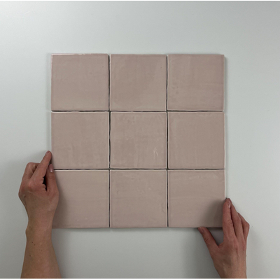ÉCHANTILLON Terravito Viondo Carrelage murale - 13x13cm - 10mm - Carré - Rose Brillant