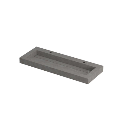 INK Pitch wastafel - 120x45x9cm - 1 wasbak - 2 kraangaten - drain keramiek Armani grey mat