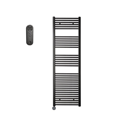 Sanicare HVS Radiateur électrique - 172x45cm - 920W - avec télécommande - thermostat - noir - en bas à gauche - noir mat