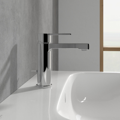 Villeroy & Boch Architectura 1 greeps wastafelkraan - met waste - hoogglans chroom