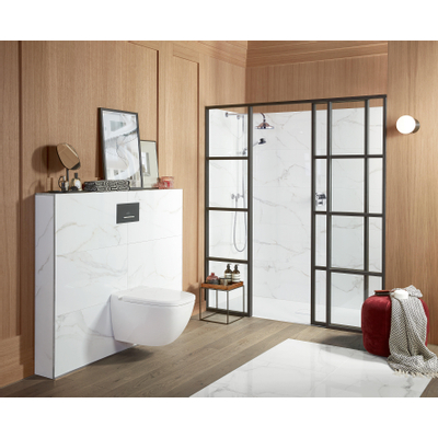 Villeroy & Boch Viconnect bedieningsplaat E300 DF frontbediend 25.3x14.5cm kunststof antrciet/matchroom OUTLETSTORE