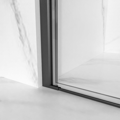 FugaFlow Eccelente Vetro Douchecabine - 60x120x200 - Profiel veiligheidsglas - anti kalk - geborsteld gunmetal PVD