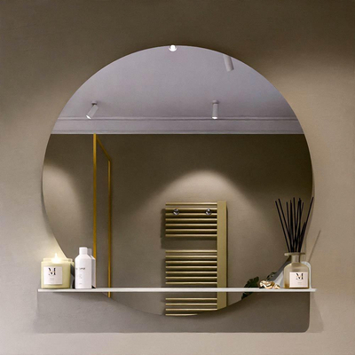 Mondiaz SPOT Miroir de salle de bain - rond 110cm - plan de miroir - couleur Lin