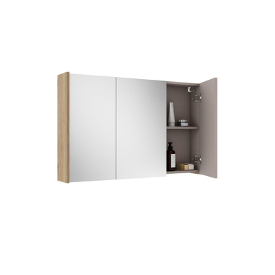 Saniclass Prime Spiegelkast - 100x63x16cm - inclusief zijpanelen - eiken SHOWROOMMODEL