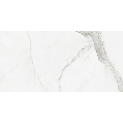 ÉCHANTILLON Terravito Alpuro carreau mural et de sol - 60x120cm - 10mm - Carré - rectifié - Aspect marbre - Blanc/noir brillant