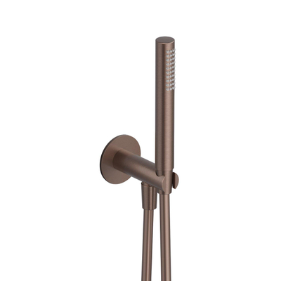 Hotbath Cobber Wanduitlaat - met handdouche - 150 cm doucheslang - geborsteld nikkel (RVS)