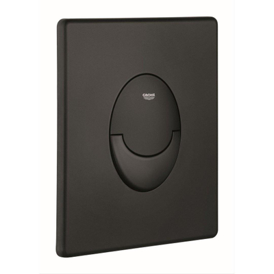 QeramiQ Dely Toiletset - Grohe inbouwreservoir - mat zwarte bedieningsplaat - ovaal toilet - zitting - matte black (mat zwart)