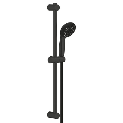 Grohe Vitalio Start Glijstangset - Handdouche - ø10cm - 2 straalsoorten - 60cm - Doucheslang - 175cm - mat zwart TWEEDEKANS