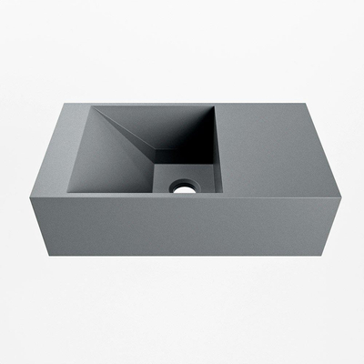 Mondiaz TYNE Lavabo compact - 40x23x12cm - vasque droite - sans trous de robinet - solid surface - Plata