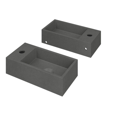 INK Versus Fontein - 36x18x9cm - wasbak rechts - 1 kraangat - Quartz grijs SHOWROOMMODEL