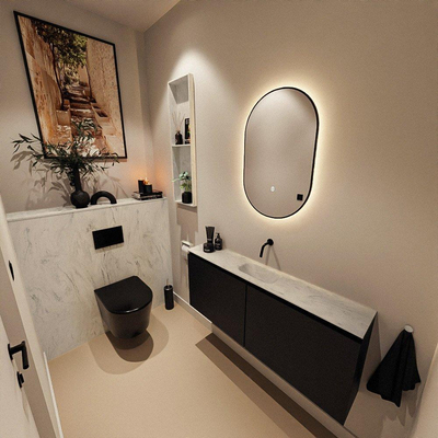 MONDIAZ TURE-DLUX 120cm toiletmeubel Urban. EDEN wastafel Opalo positie midden. Zonder kraangat.