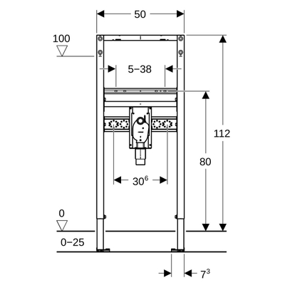 Geberit Duofix lavabo H112 v. siphon encastrable
