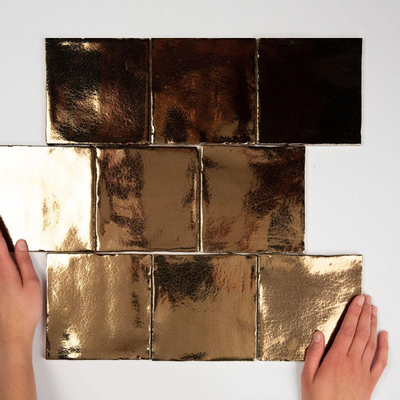 Terravito Viondo wandtegel - 13x13cm - 8mm - vierkant - glans goud