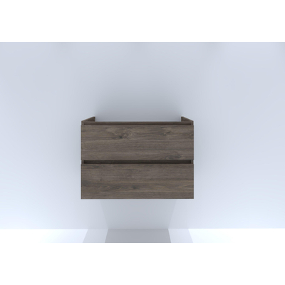 H&R Badmeubelen Infinity Wastafelonderkast - 80x44.8x55cm - 2 lades - greeploos - espresso