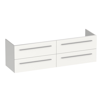 BRAUER Trust meuble sous lavabo 160 excl. poignées à poser 4 tiroirs softclose et 2 découpes pour siphon - mat blanc