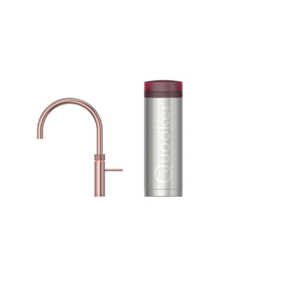 Quooker Fusion Round kokendwaterkraan - draaibare uitloop - PRO3 reservoir - Warm / kokend water - rosé koper