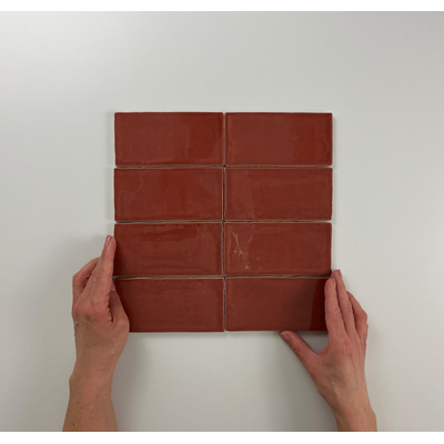 ÉCHANTILLON Cifre Cerámica Carreau mural Atlas Garnet Brillo Vintage Brillant rouge