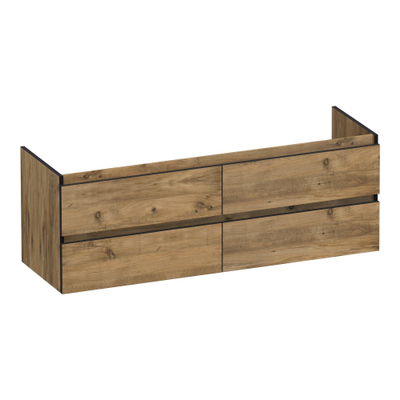 BRAUER Joy Edge wastafelonderkast 140 4 softclose lades - greeploos - 2 sifon uitsparingen - Chateau