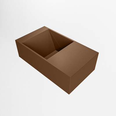 Mondiaz TYNE Lavabo lave-mains Solid Surface 40cm - sans trou de robinet - position lavabo à droite - couleur rouille
