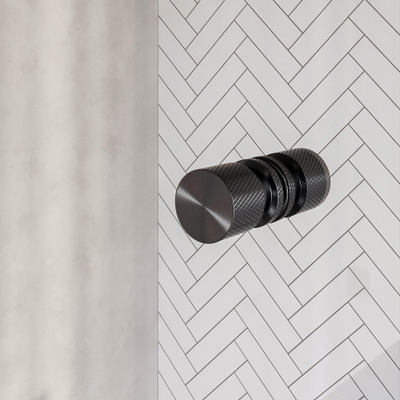 BRAUER Void Carving Porte de niche - 2 pièces - 120x200cm - porte battante en verre 60cm - revêtement verre - réversible - verre clair - PVD gunmetal brossé