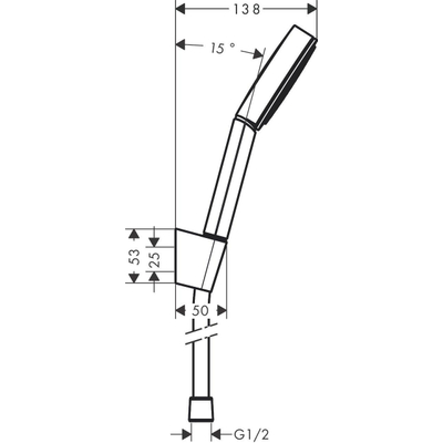 Hansgrohe Pulsify S Ensemble support de douche - douchette à main - support de douchette - flexible de douche - EcoSmart+ - avec flexible de douche - chrome
