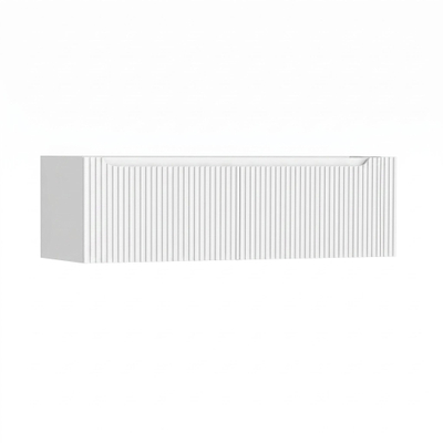 H&R Badmeubelen Juice Wastafelonderkast - 140x45x40cm - rechterhoek afgerond - 3D-front - 2 lades - geïntegreerde greep - wit mat