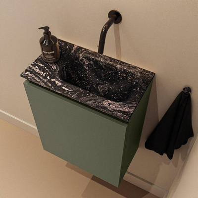 MONDIAZ TURE-DLUX 40cm toiletmeubel Army. EDEN wastafel Lava positie rechts. Zonder kraangat.