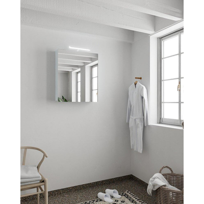 Mondiaz CUBB armoire de toilette – 60 x 70 x 18 cm – 1 porte – Clay (bleu clair/gris)
