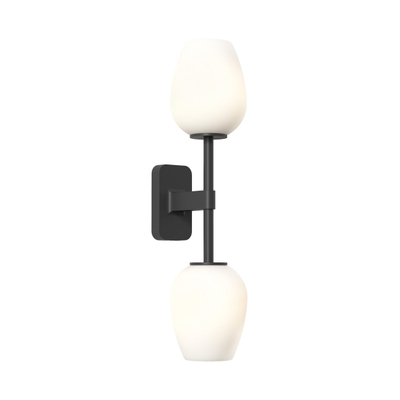 Astro Tacoma Twin Wandlamp/Plafondlamp - 230V - IP44 - ovaal - wit glas - mat zwart