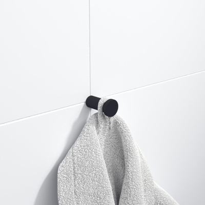 FugaFlow Efficiente Acces Crochet porte-serviette rond noir mat