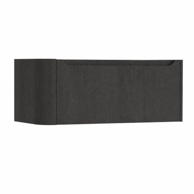 H&R Badmeubelen Juice Wastafelonderkast - 100x45x40cm - linkerhoek afgerond - 1 lade - geïntegreerde greep - basalt