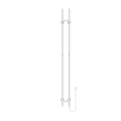 Belrad Rod sèche-serviettes à barre - 150x16.8x12.7 cm - électrique - double - 120w - 2.5cm - blanc brillant