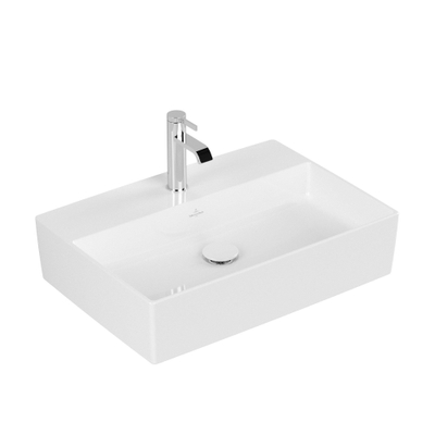 Villeroy & Boch memento 2.0 opzetwastafel - 60x42cm - met 1 kraangat - zonder overloop CeramicPlus - White Alpine (glans wit)