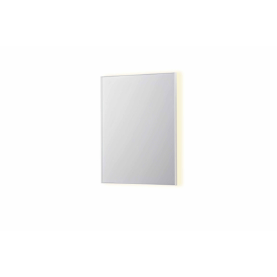 INK SP32 spiegel - 60x4x80cm rechthoek in stalen kader incl indir LED - verwarming - color changing - dimbaar en schakelaar - mat wit