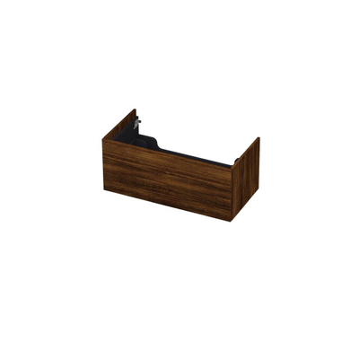 INK Wastafelonderkast - 90x45x37.6cm - 1 lade - push to open - met recht opdekfront - MFC - Koper eiken
