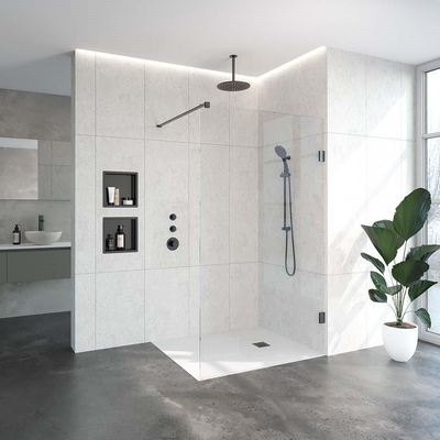 BRAUER Void inloopdouche helder glas 120x200 incl. glascoating PVD gunmetal geborsteld