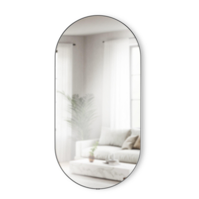 Umbra Hubba Miroir - 45x91x4cm - forme pilule - titane
