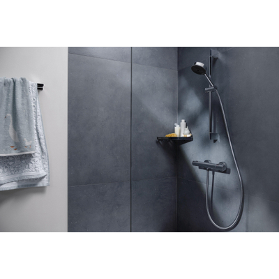 Hansgrohe Pulsify Select S Ensemble de barre de douche - douchette à main - thermostat - barre de douche 65cm - flexible de douche - chrome