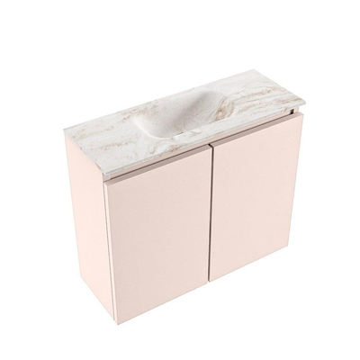 MONDIAZ TURE-DLUX 60cm toiletmeubel Rosee. EDEN wastafel Frappe positie midden. Met 1 kraangat.